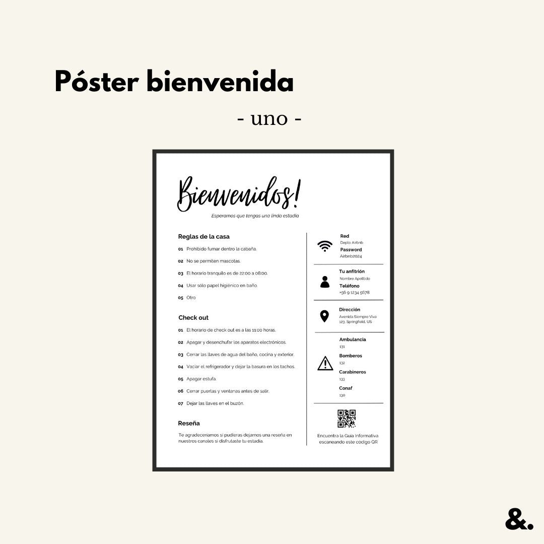 Plantilla editable Canva - Póster bienvenida n° 1