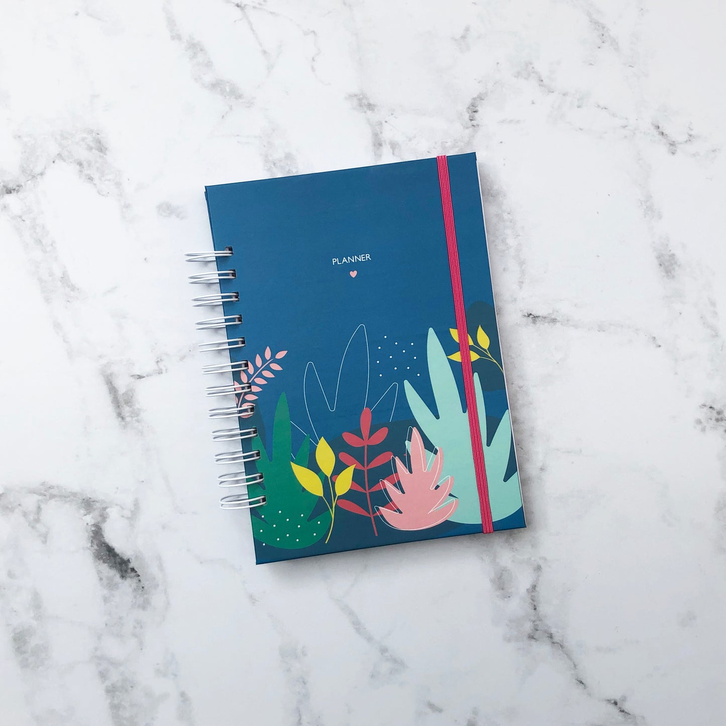 Planner semanal · Flores azul