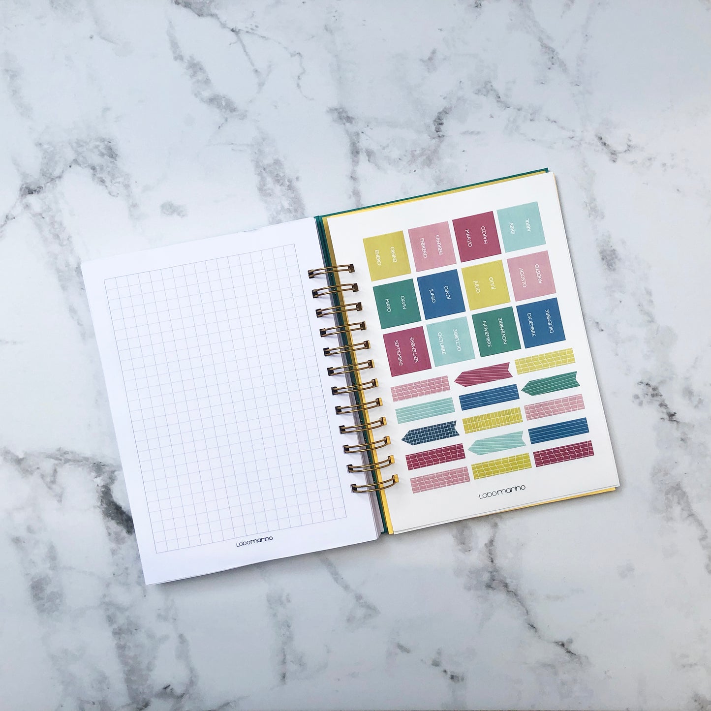 Planner semanal · Flores azul