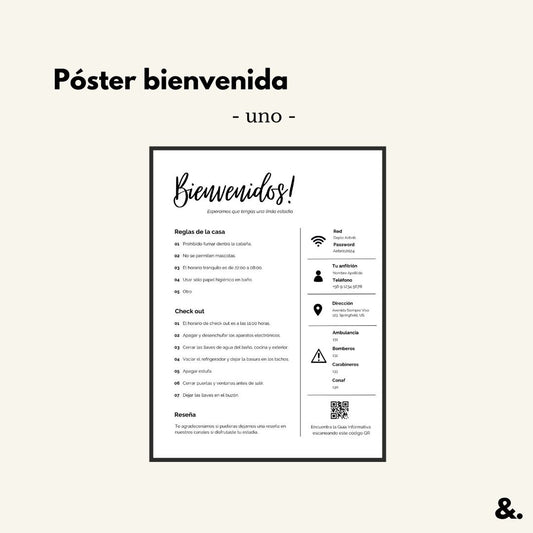 Plantilla editable Canva - Póster bienvenida n° 1