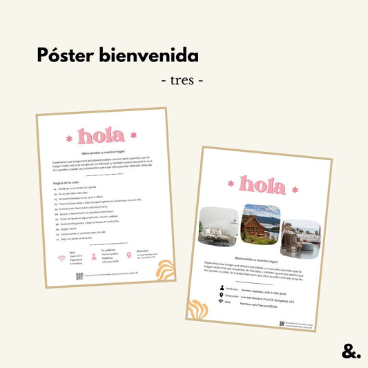 Plantilla editable Canva - Póster bienvenida n° 3